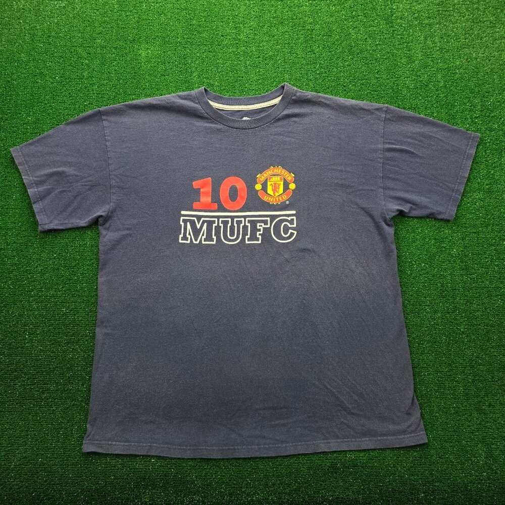Manchester United‎ 10 MUFC Tshirt Mens XL Blue Graphic Soccer Football Tee
